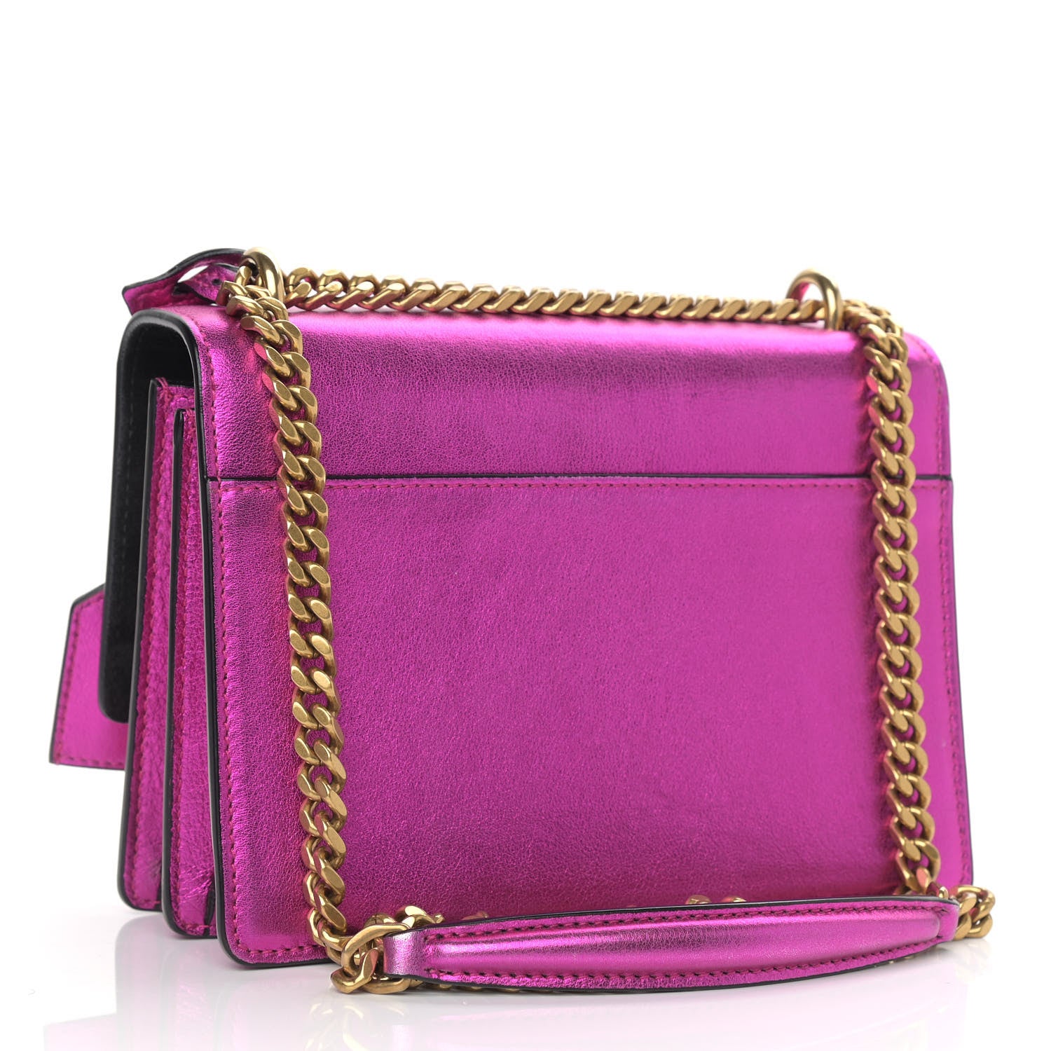 Saint Laurent Metallic Calfskin Small Monogram Sunset Fuchsia 3 of 10