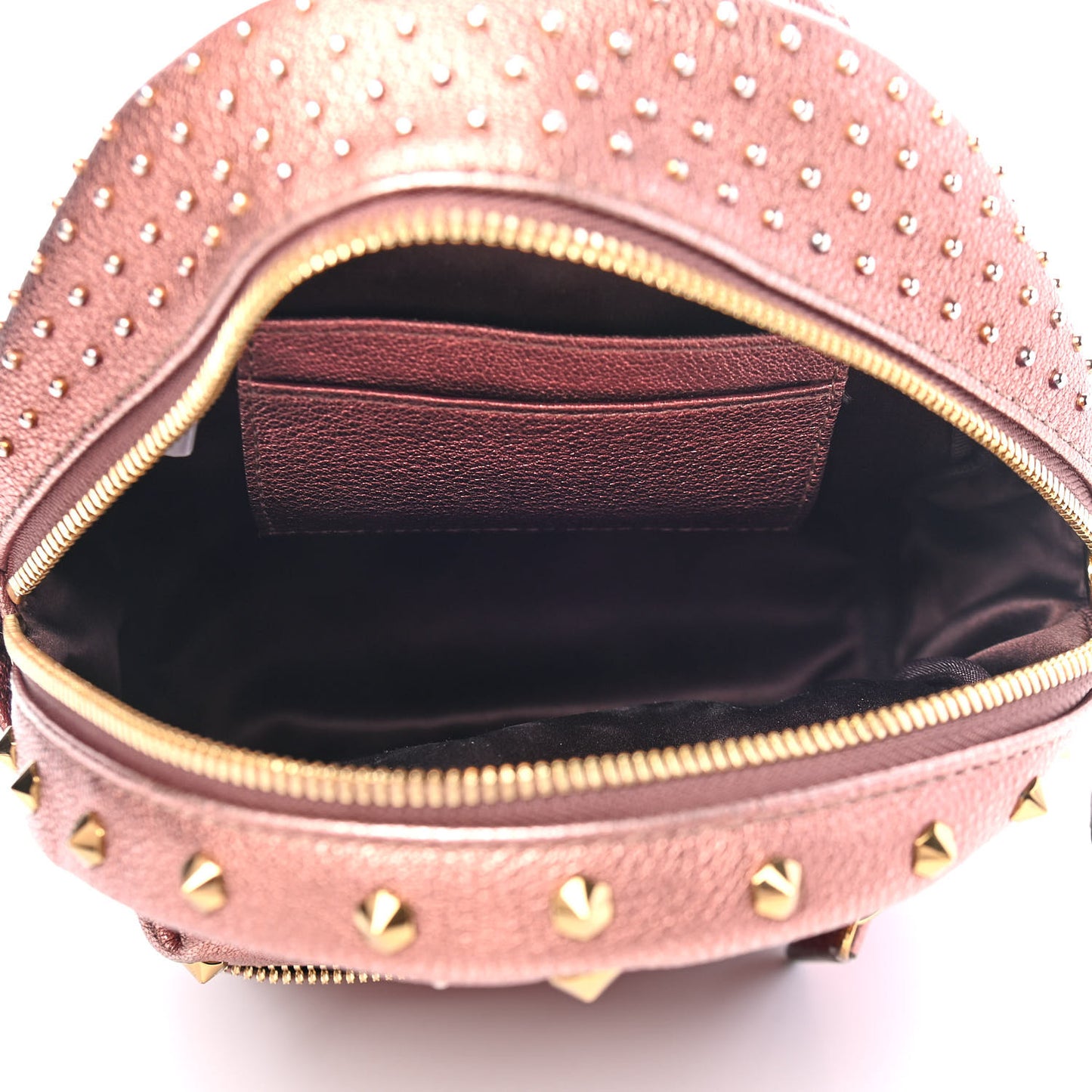 Metallic Calfskin Stud X-Mini Stark Bebe Boo Backpack Pink