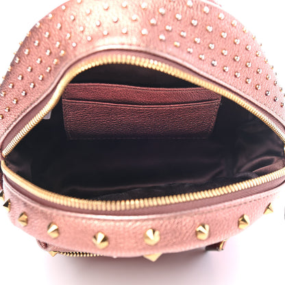 MCM Metallic Calfskin Stud X-Mini Stark Bebe Boo Backpack Pink 4 of 8