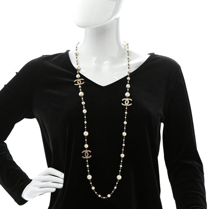 Chanel Pearl Enamel CC Long Necklace Gold 2 of 6