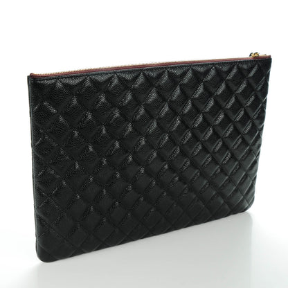Chanel Caviar Quilted Large Cosmetic Case Black 3 of 7