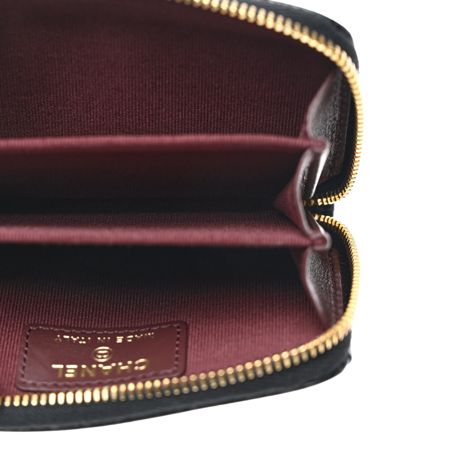 Caviar Quilted Zip Coin Purse Black
