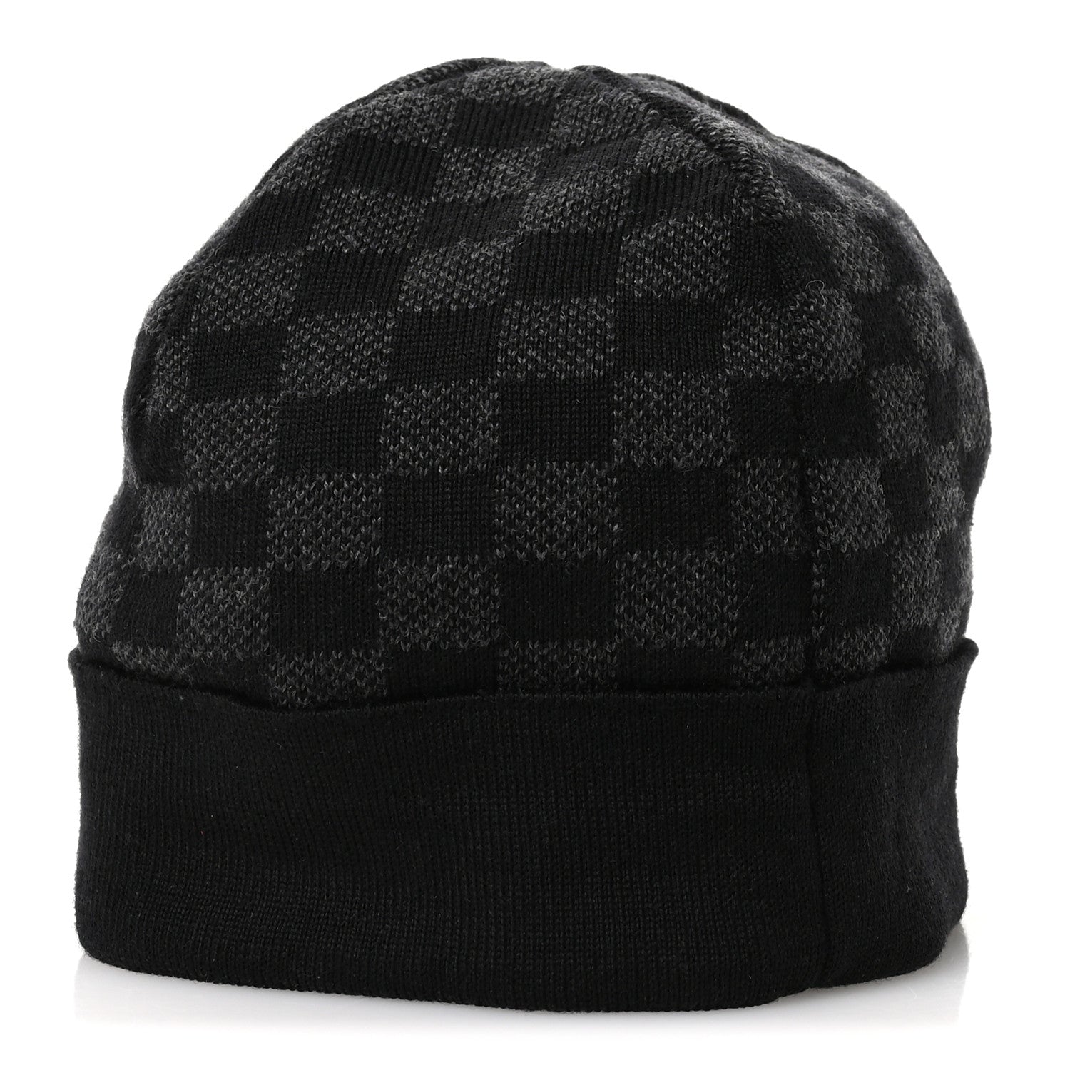 Louis Vuitton Wool Bonnet Petit Damier Beanie Hat Black 5 of 10