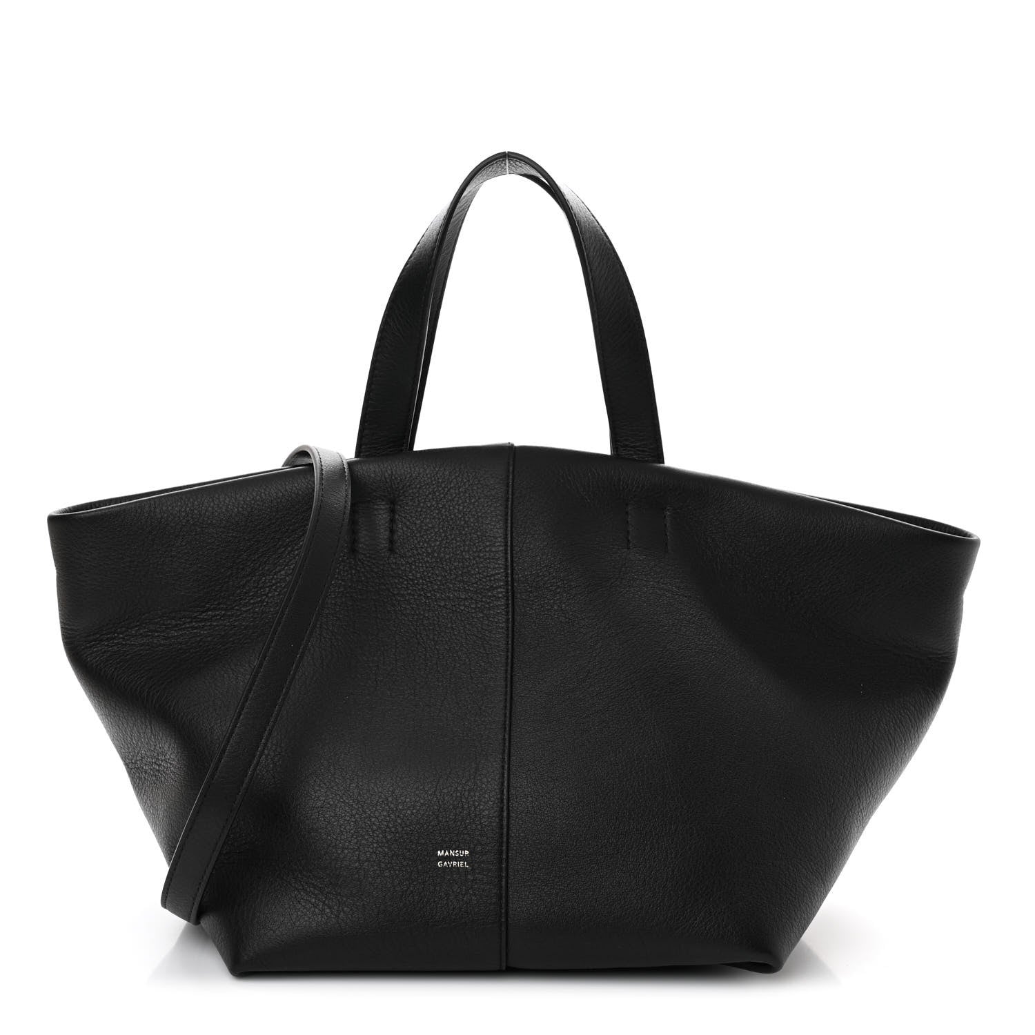 Mansur Gavriel Calfskin Tulipano Bag Black 1 of 12