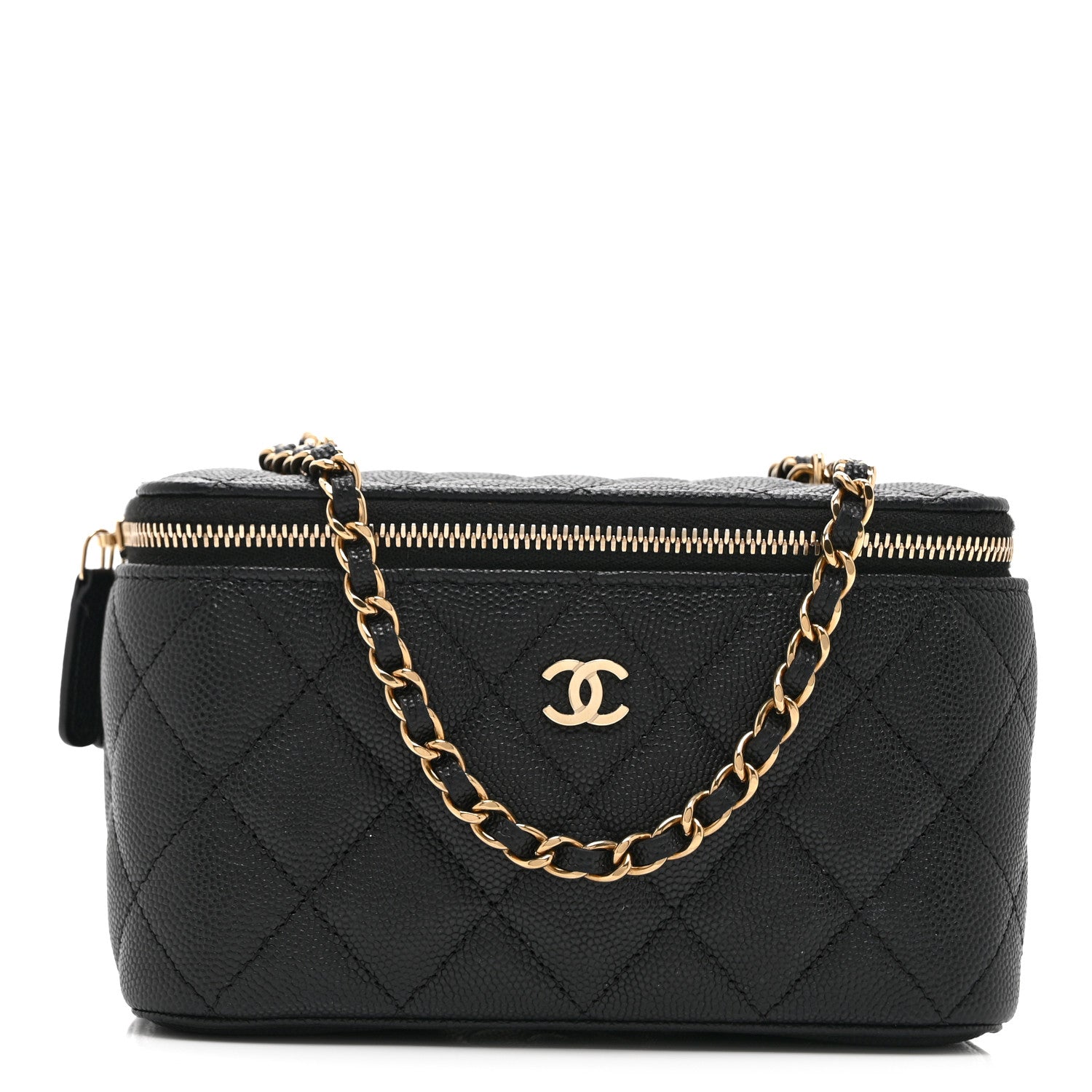 Chanel Caviar Quilted Small Vanity Case With Chain Black 8 of 11