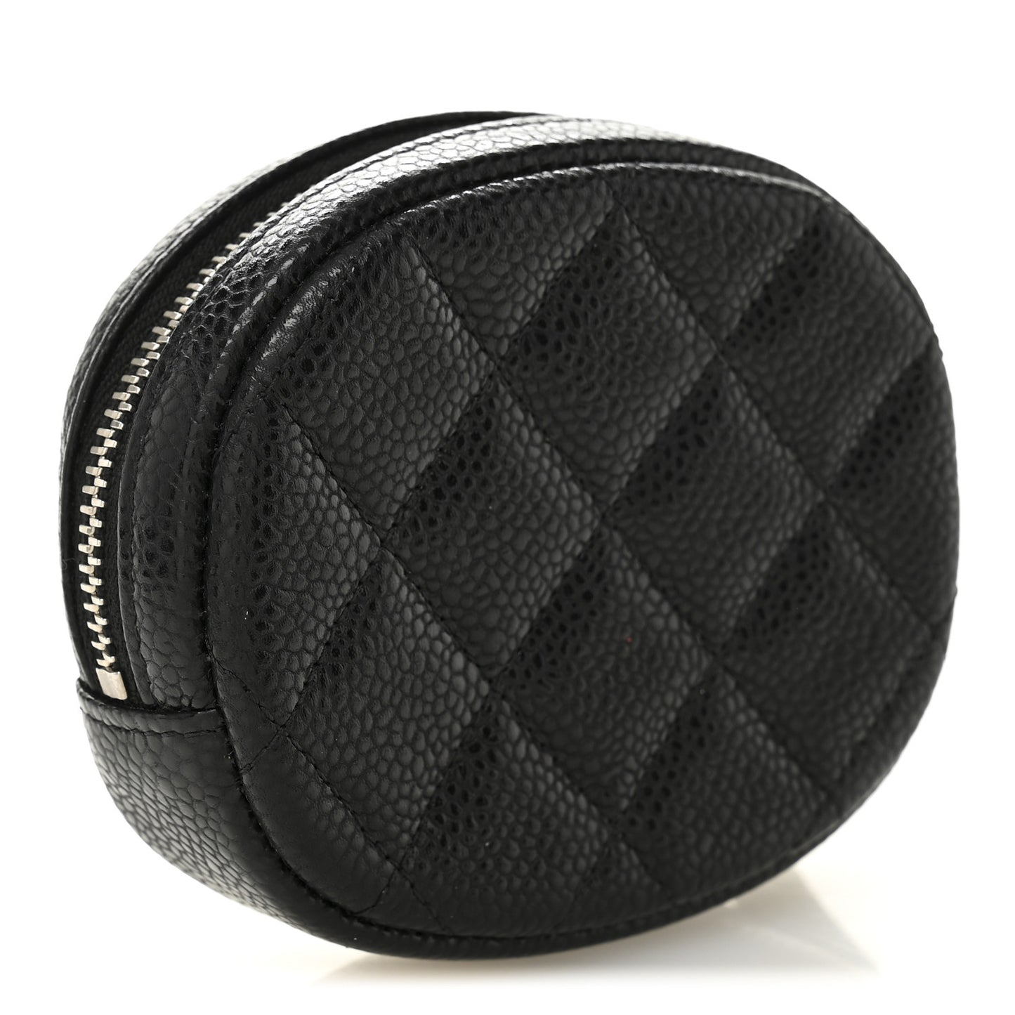 Caviar Quilted Zip Around Classic Coin Purse Black