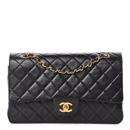 Chanel Lambskin Quilted Medium Double Flap Black 1 of 9