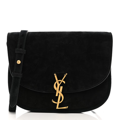 Saint Laurent Suede Calfskin Monogram Medium Kaia Satchel Black 1 of 10