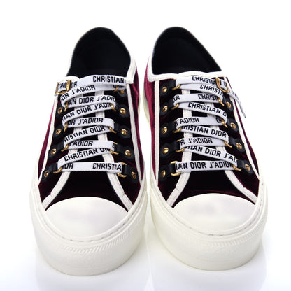 Christian Dior Velvet Walk'N'Dior Low Top Sneakers 38 Deep Amaranth 5 of 10