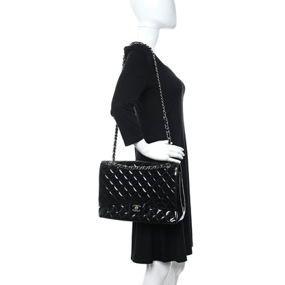 Chanel Patent Quilted Maxi Single Flap Black 2 of 13