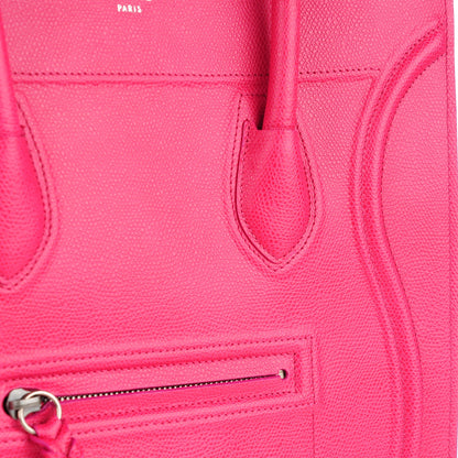 Celine Grained Calfskin Medium Phantom Luggage Fuchsia 8 of 11