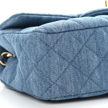 Chanel Denim Quilted Mini Pearl Crush Rectangular Flap Blue 8 of 9