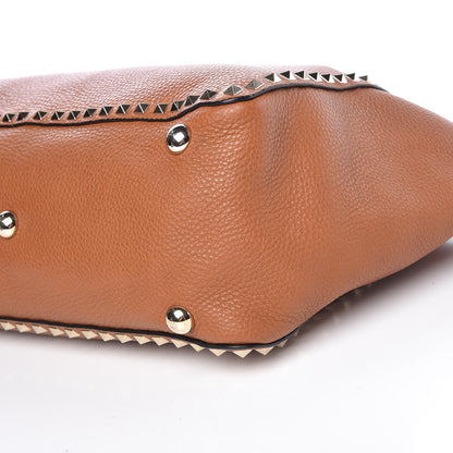 Valentino Garavani Pebbled Calfskin Medium Rockstud Tote Light Cuir 11 of 12