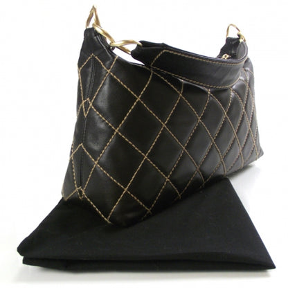 Chanel Leather Diamond Stitch Surpique Bag Black 3 of 12