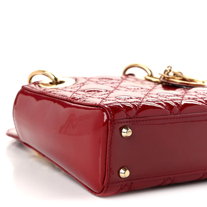Christian Dior Patent Cannage Mini Lady Dior Red 9 of 10
