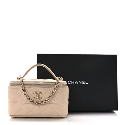 Chanel Caviar Quilted Trendy Handle Mini Vanity Light Beige 11 of 11