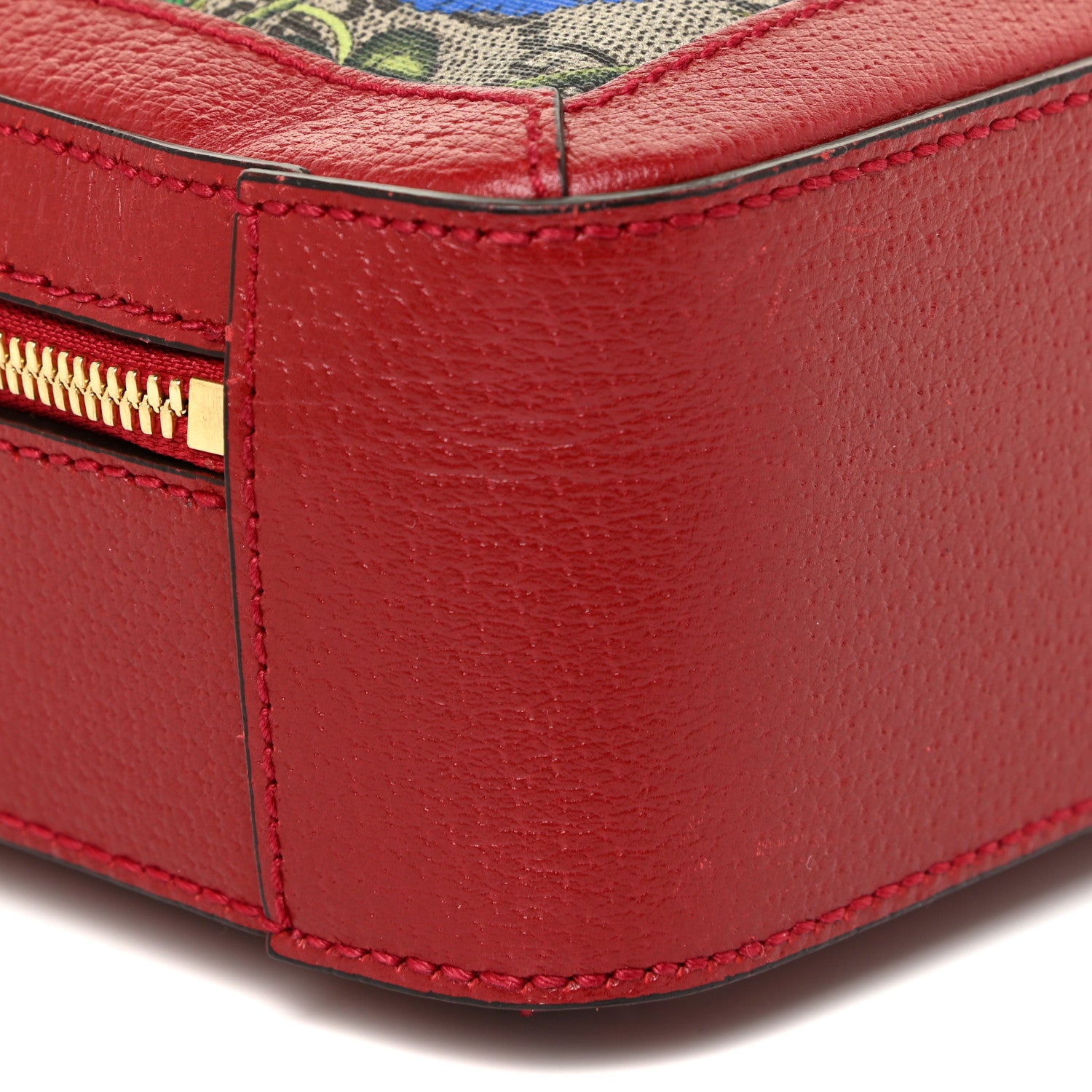 Gucci GG Supreme Monogram Flora Web Small Ophidia Top Handle Shoulder Bag Hibiscus Red 9 of 14