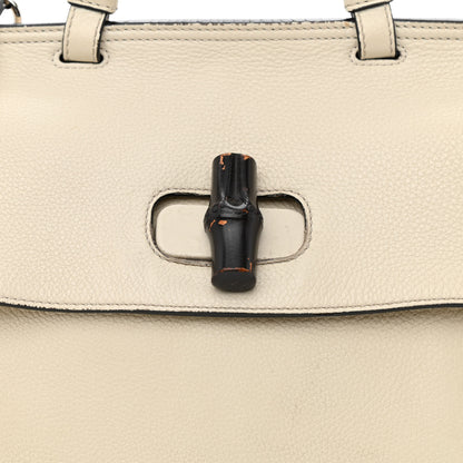 Gucci Cellarius Calfskin Medium Bamboo Daily Top Handle Bag Mystic White 7 of 14