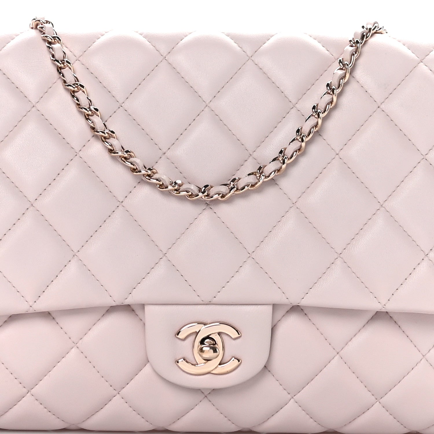 Chanel Lambskin Quilted Clutch with Chain Flap Light Pink 8 of 11