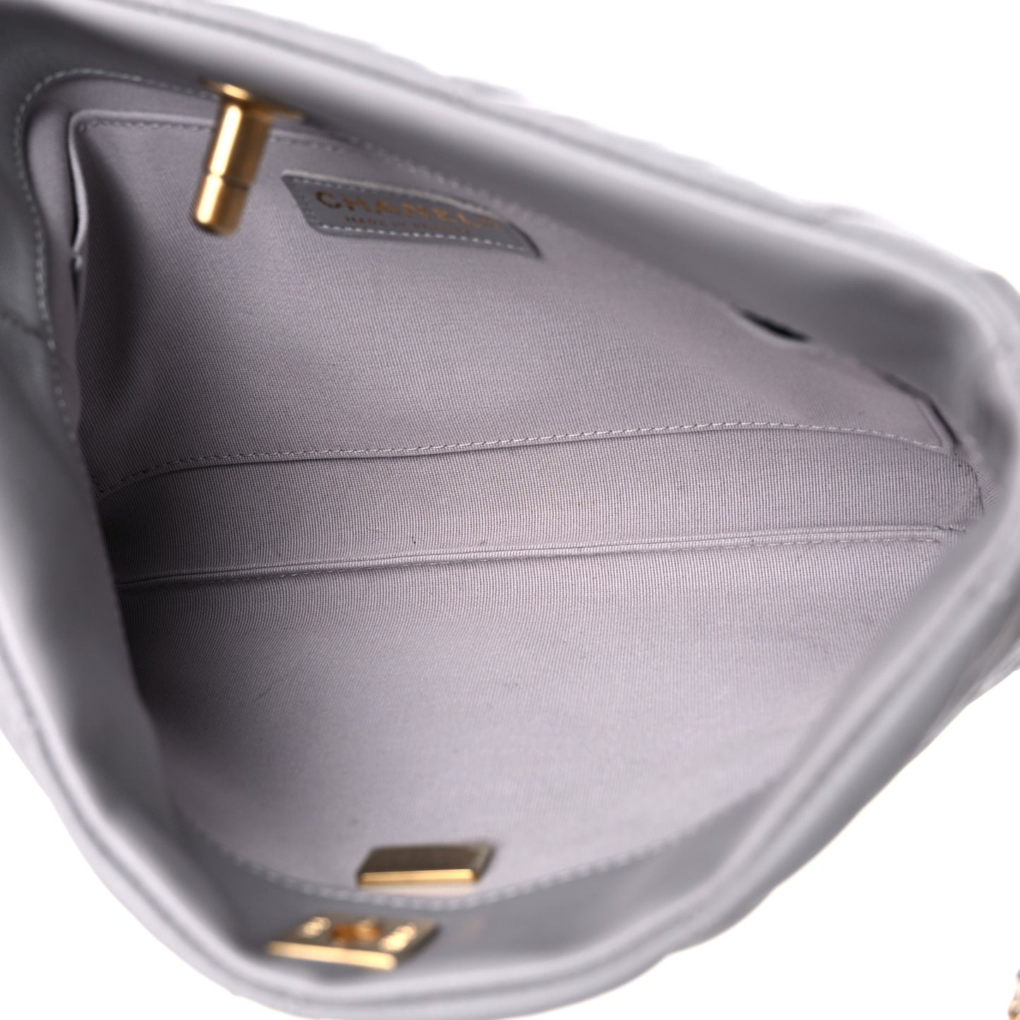Lambskin Quilted Crush on Chains Hobo Grey