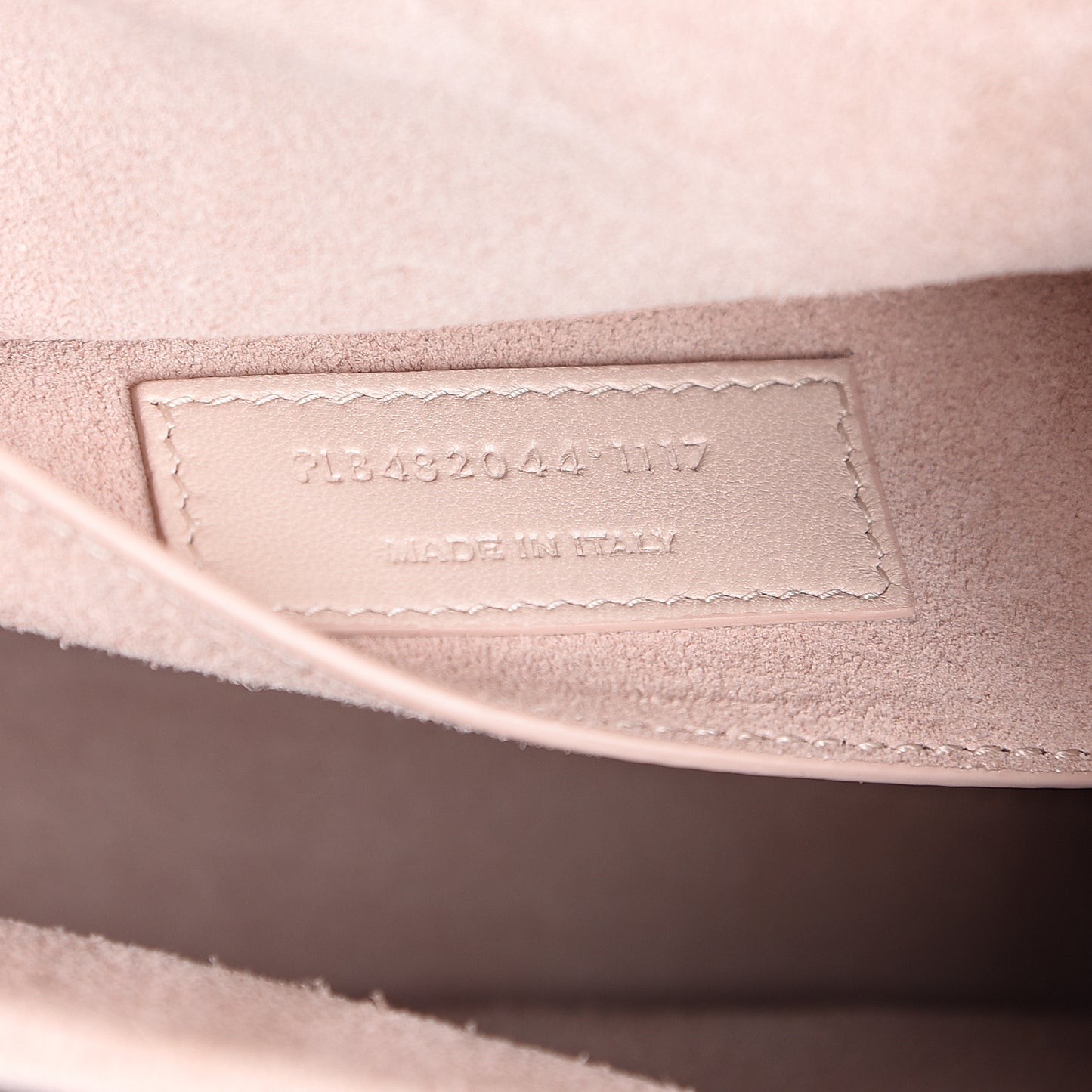 Smooth Calfskin Suede Medium Bellechasse Bag Marble Pink