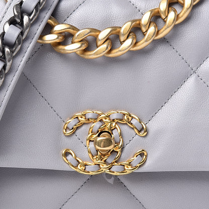 Chanel Goatskin Quilted Medium 19 Flap Grey 10 of 11