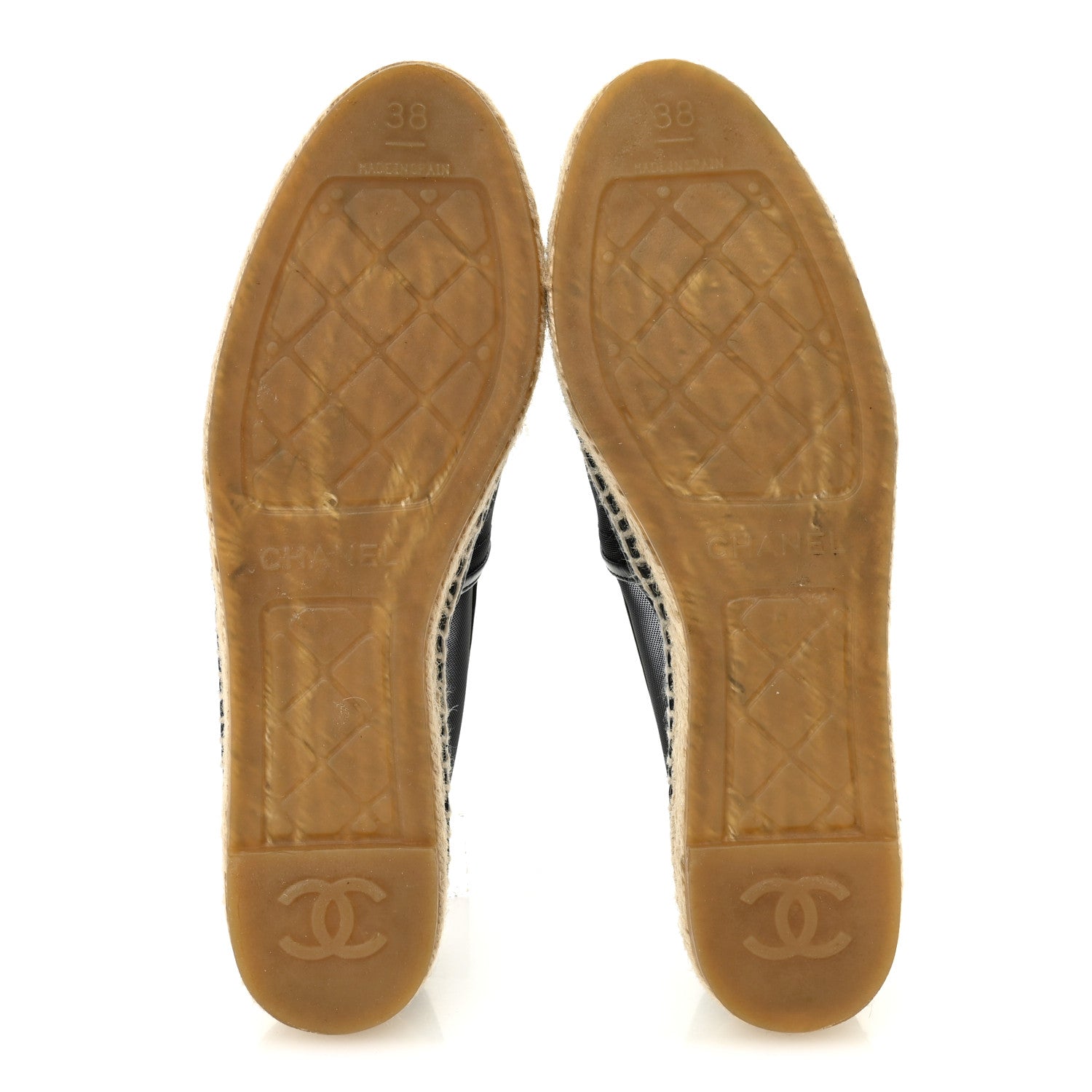 Chanel Mesh Grosgrain CC Espadrilles 38 Black 6 of 10