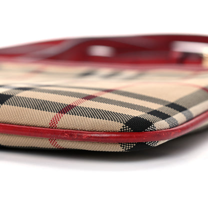 Burberry Horseferry Check Crossbody Clutch Bag Parade Red 8 of 12