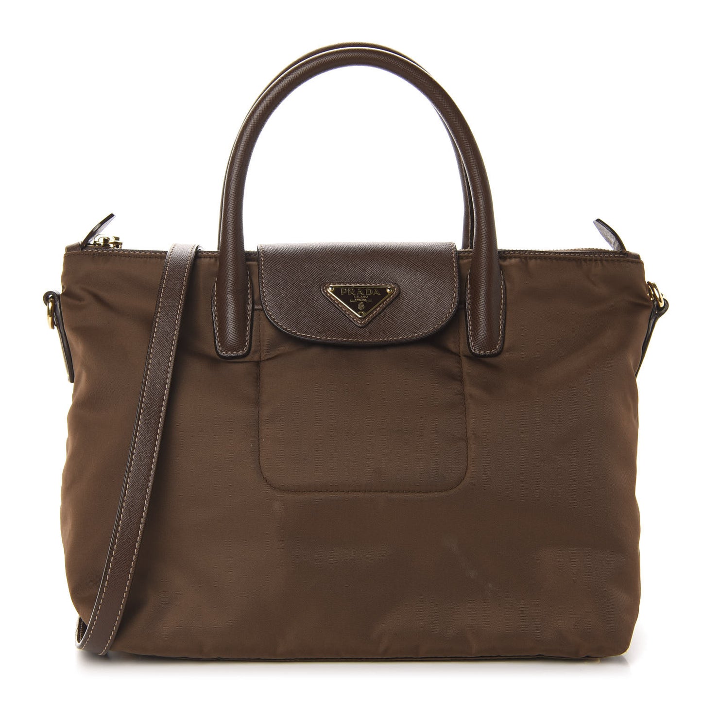 Saffiano Tessuto Nylon Tote Corinto