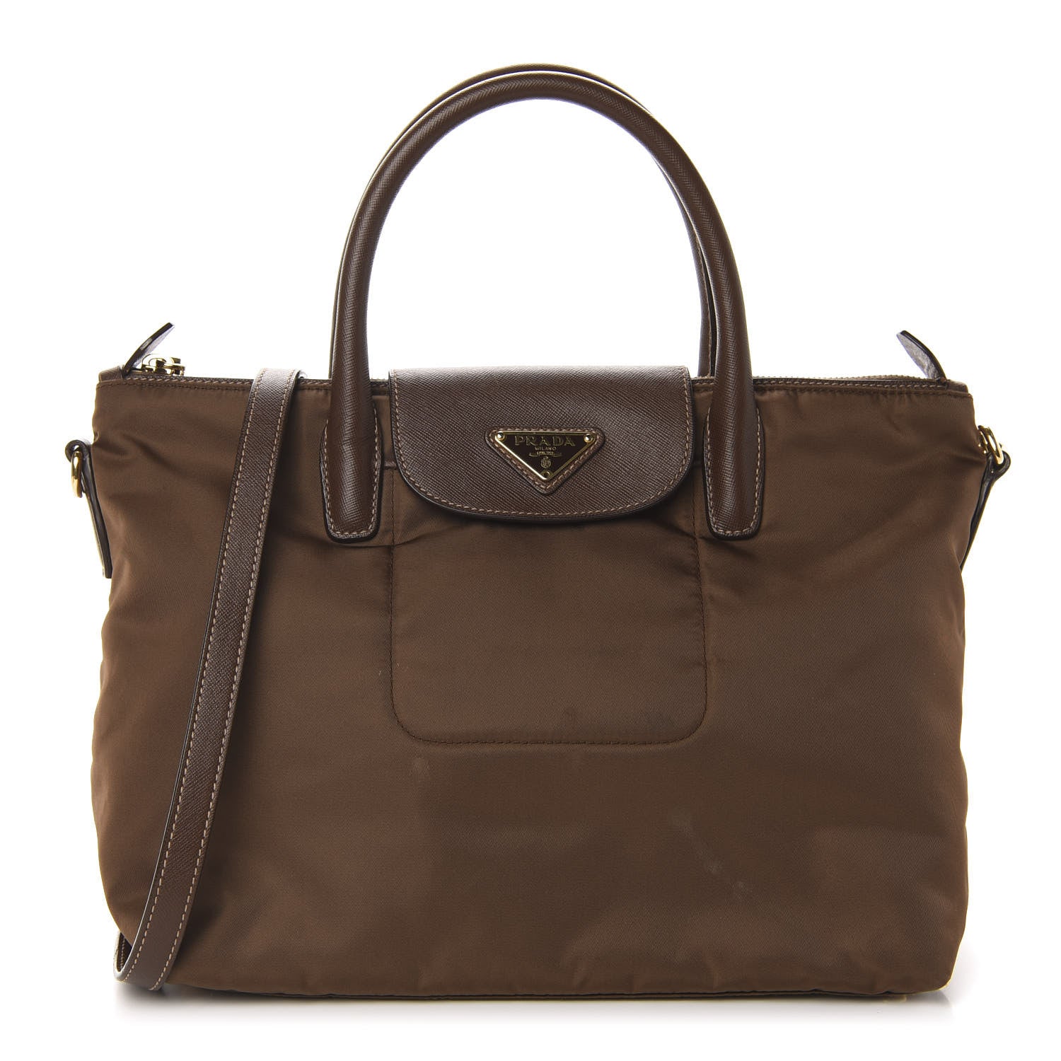 Prada Saffiano Tessuto Nylon Tote Corinto 1 of 14