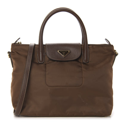 Prada Saffiano Tessuto Nylon Tote Corinto 1 of 14