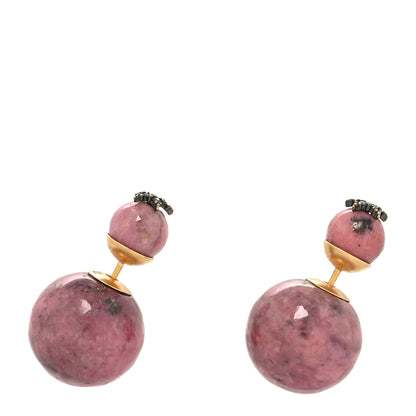 Christian Dior Palladium Mise En Dior Tribal Earrings Pink 1 of 5