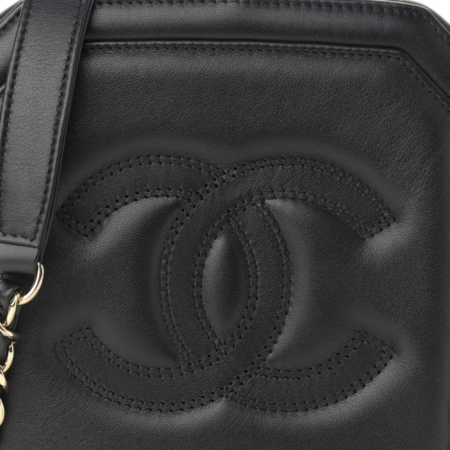 Calfskin CC Clock Camera Case Black