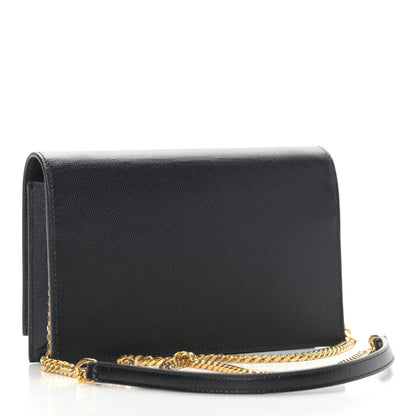 Saint Laurent Grain De Poudre Classic Monogram Kate Tassel Chain Wallet Black 2 of 9