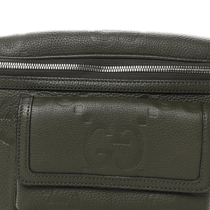 Gucci Piuma Calfskin Jumbo GG Embossed Pocket Belt Bag Dark Vintage Olive 8 of 10