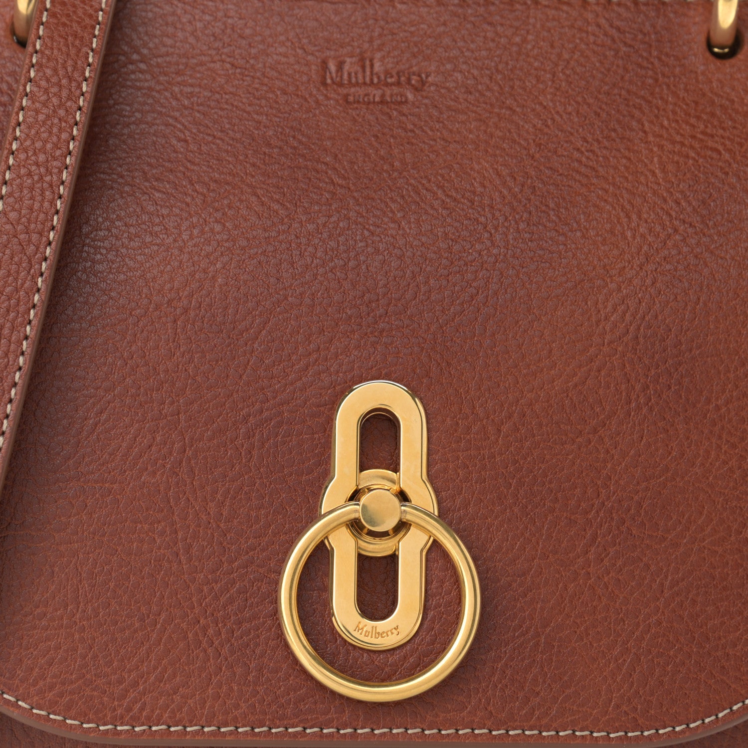 Mulberry Small Classic Grain Calfskin Amberley Satchel Oak 7 of 9