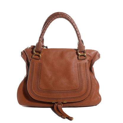 Chloe Calfskin Large Marcie Satchel Tan 1 of 9