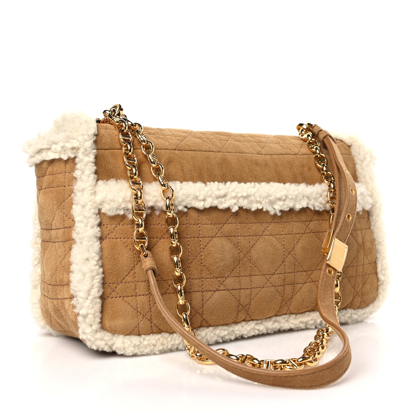Shearling Cannage Large Caro Bag Camel