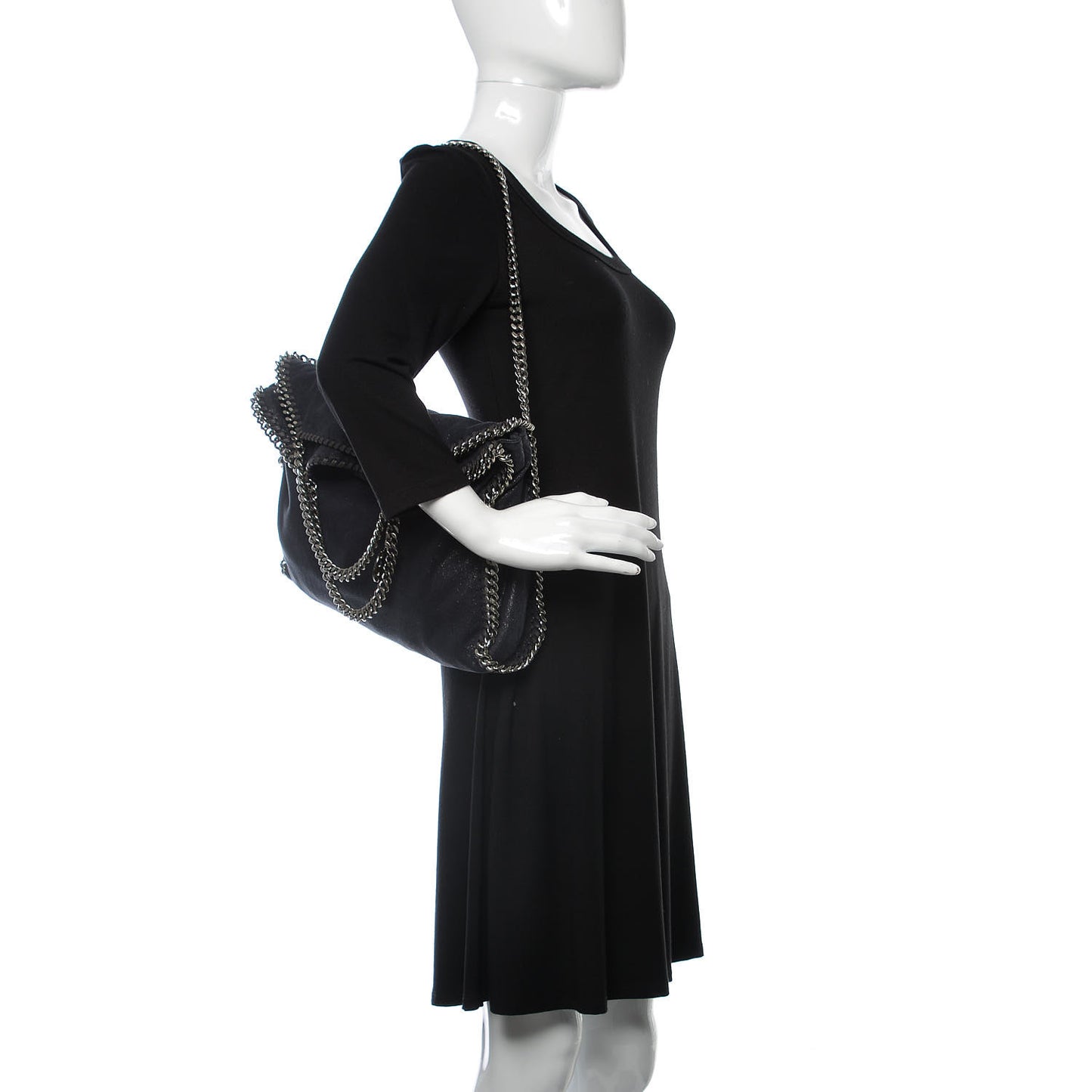 Shaggy Deer Falabella Fold Over Tote Navy