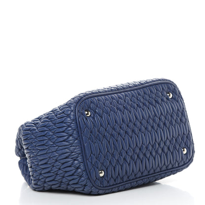 Miu Miu Nappa Matelasse Crystal Tote Inchiostro 4 of 11