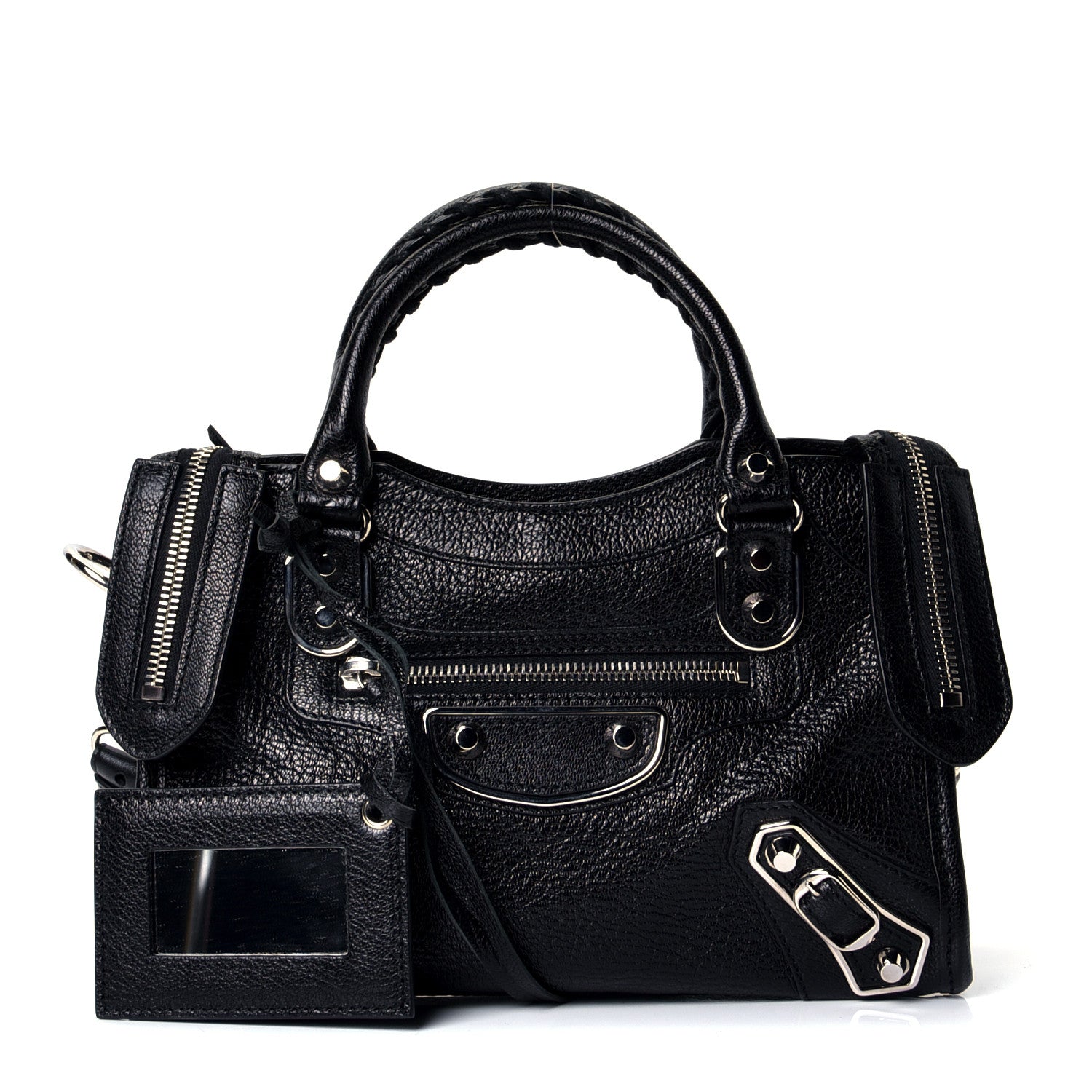 Balenciaga Chevre Silver Metallic Edge Hardware Mini City Black 1 of 4