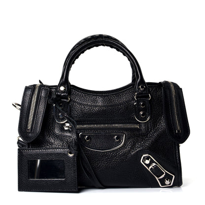 Balenciaga Chevre Silver Metallic Edge Hardware Mini City Black 1 of 4