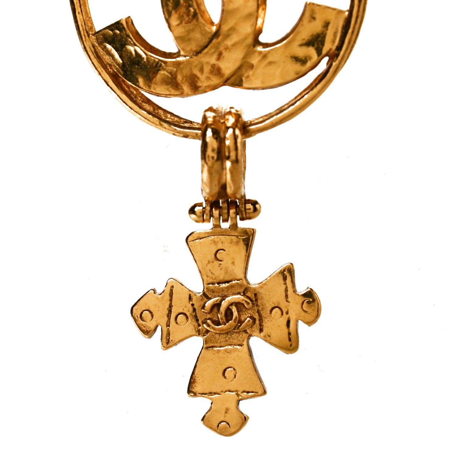 Chanel Chain CC Cross Necklace Gold 3 of 3