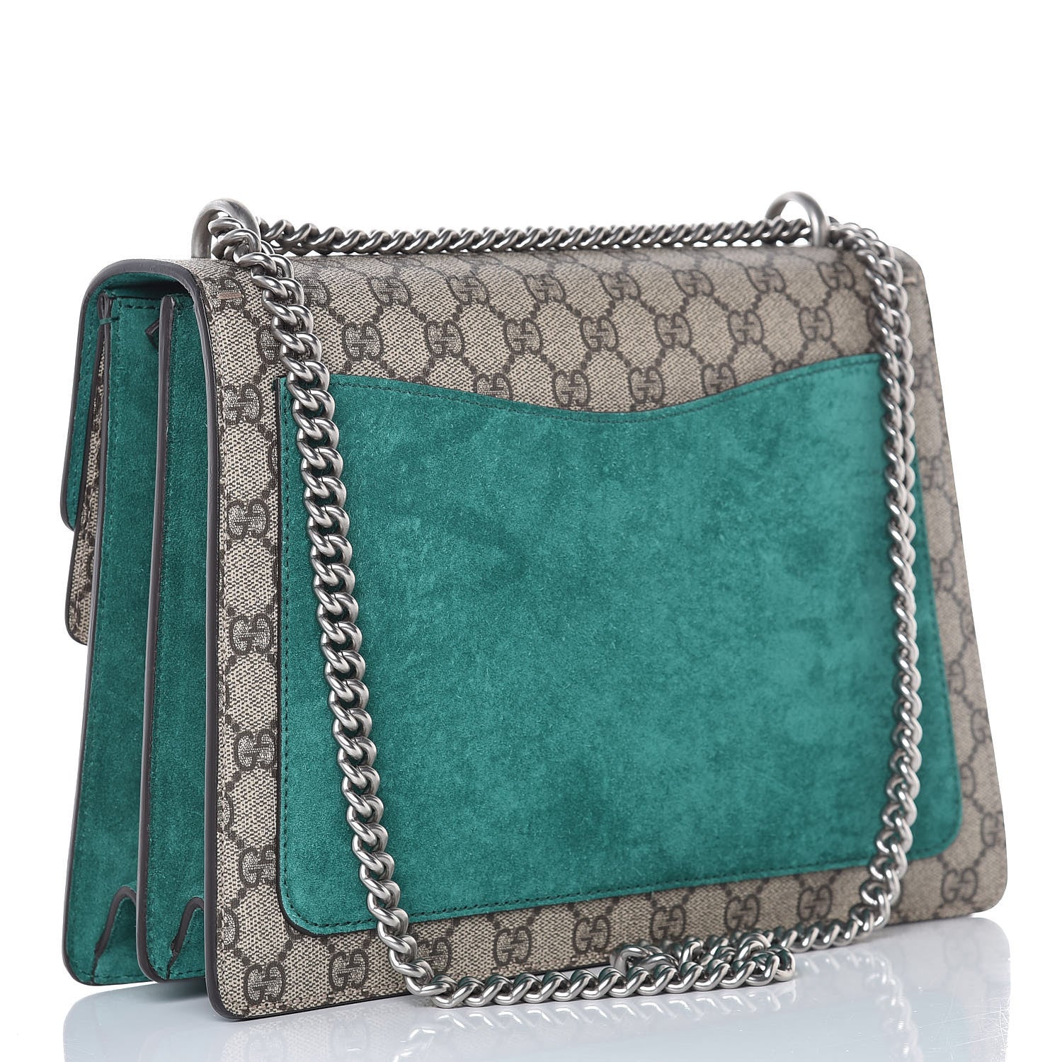 Gucci GG Supreme Monogram Embroidered Medium Dionysus Shoulder Bag Emerald 4 of 10