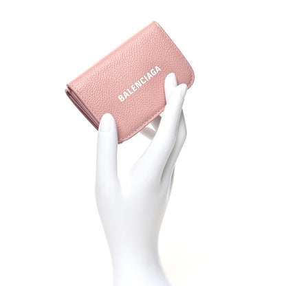 Balenciaga Grained Calfskin Logo Everyday Mini Wallet Pink 2 of 11