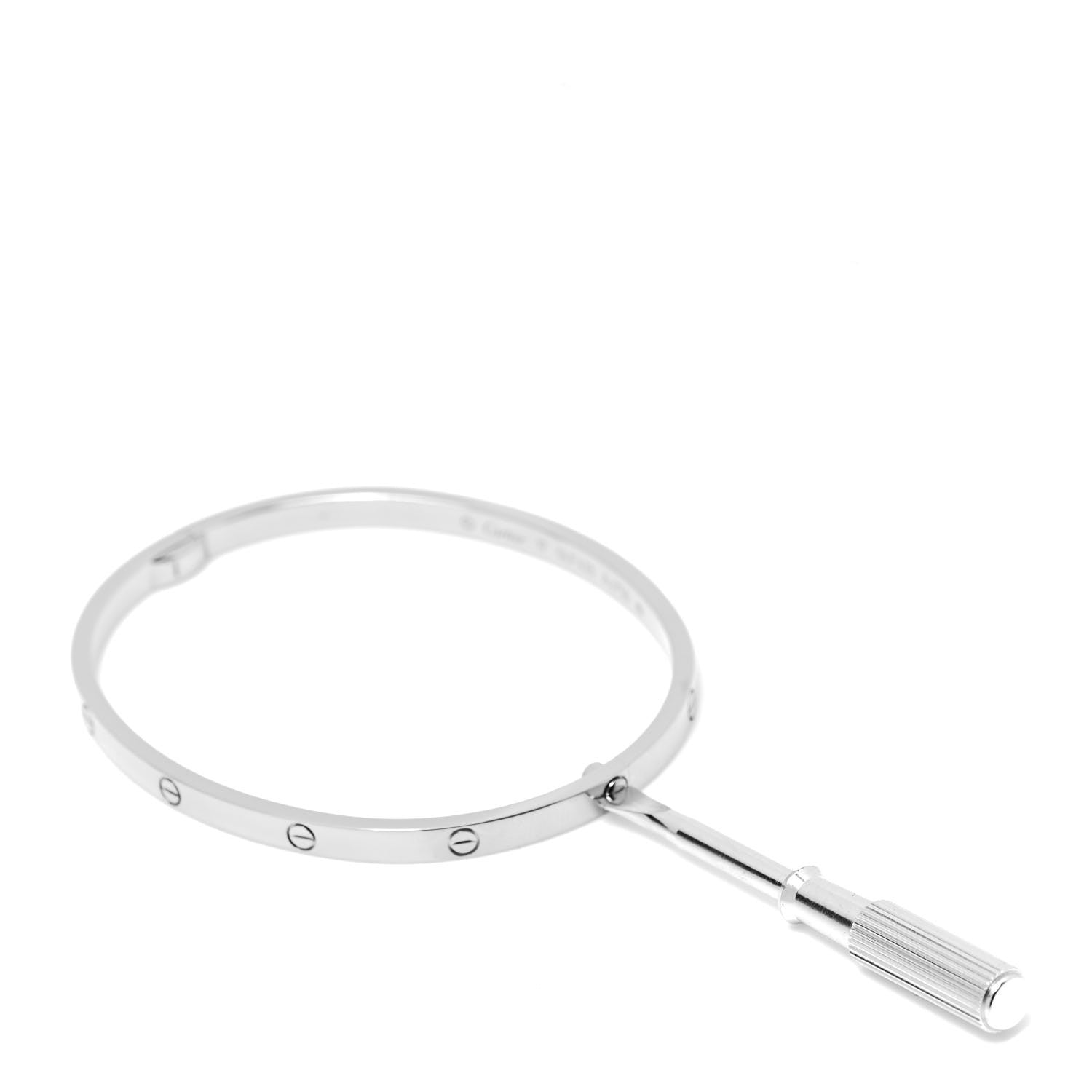 Cartier 18K White Gold Small LOVE Bracelet 17 4 of 6