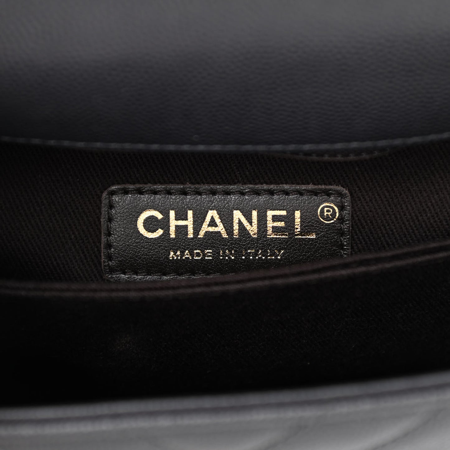Caviar Chevron Quilted Mini Coco Handle Flap Dark Grey