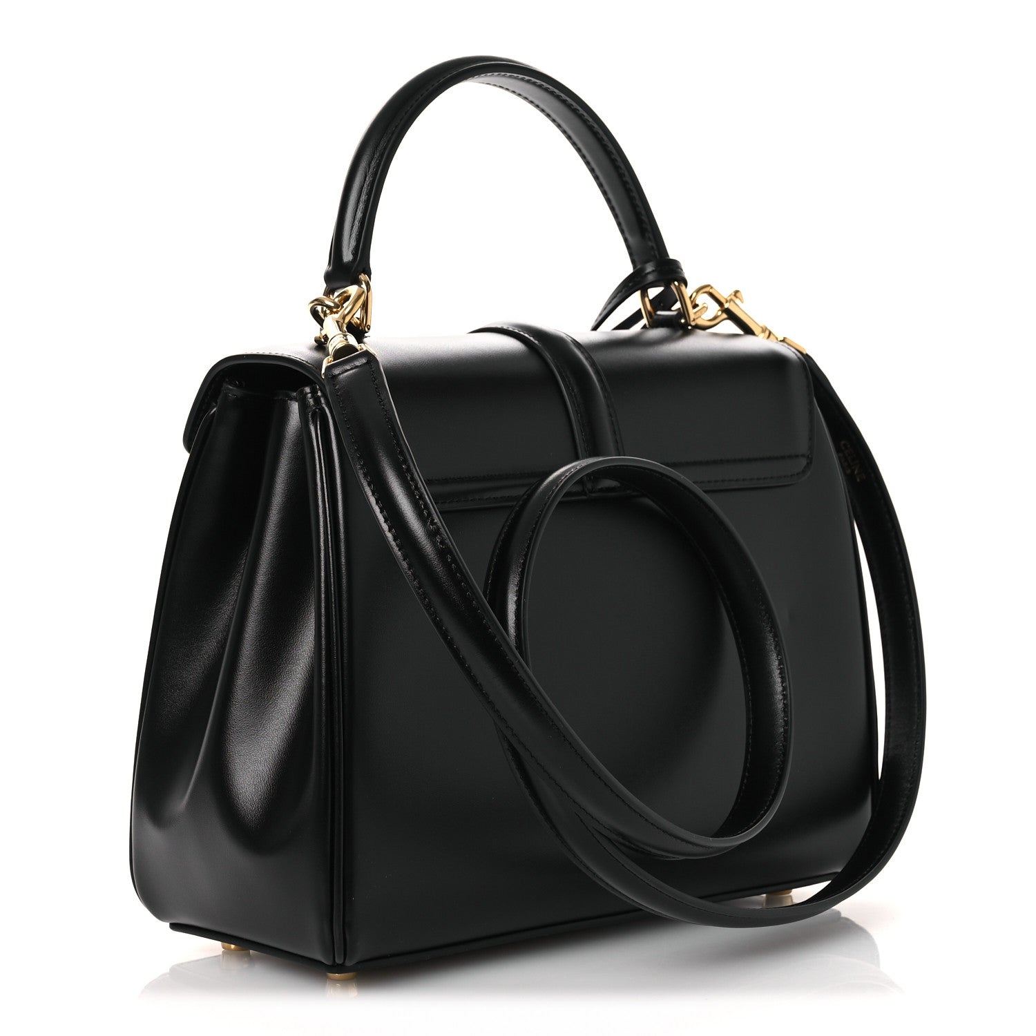 Celine Satinated Calfskin Small 16 Top Handle Bag Black 3 of 15