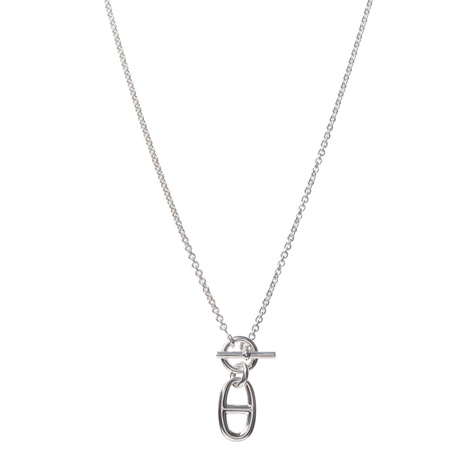Hermes Sterling Silver Amulette Chaine d'Ancre Necklace 1 of 4