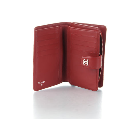 Chanel Lambskin Quilted Zipped Pocket Wallet Red 5 of 8
